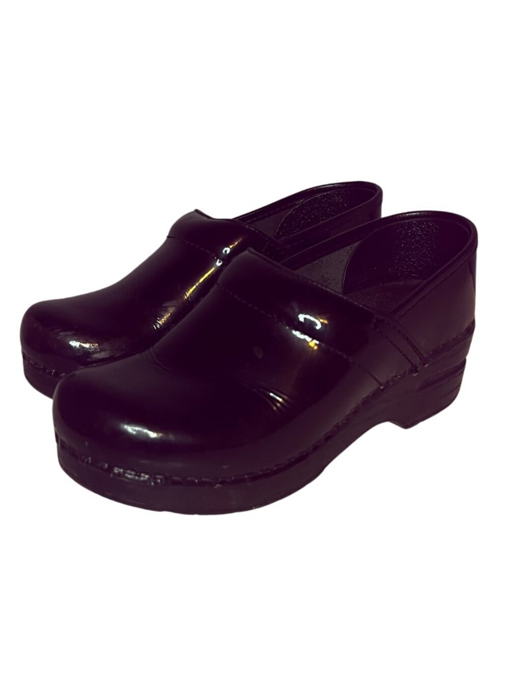 Dansko Professional Black Patent Leather Nursing Clogs - Size 36 (US 5.5-6)